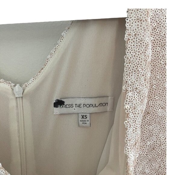 Dress the Population Size XS Cece Gold Ombre Sequin Midi Dress Wedding - Picture 8 of 12